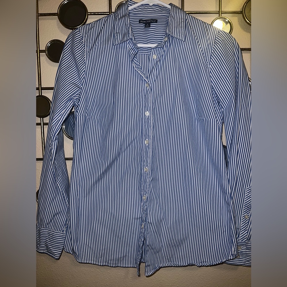 J. CREW white and blue stripes button down